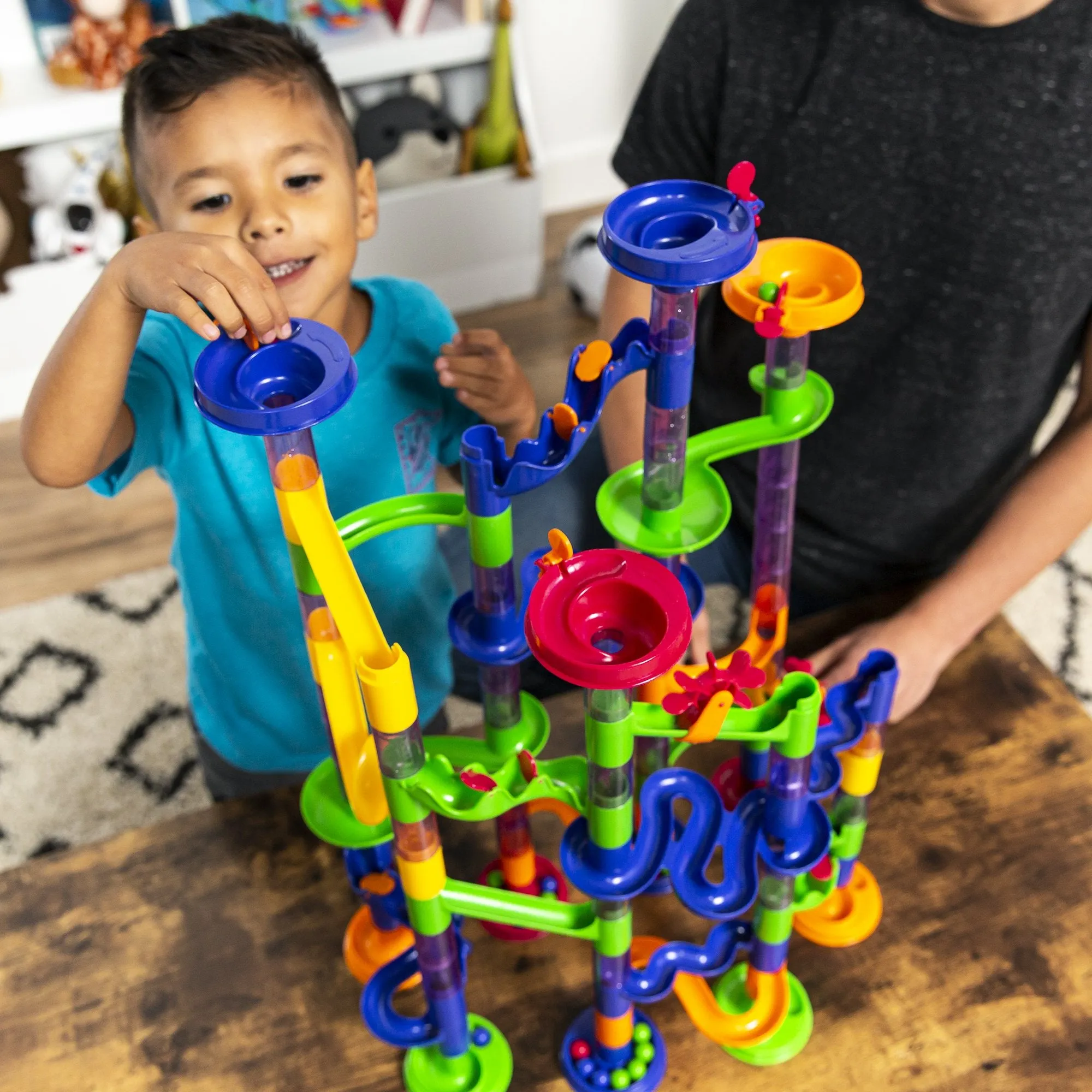 105-Piece Kids STEM Marble Run Coaster Track Toy Set