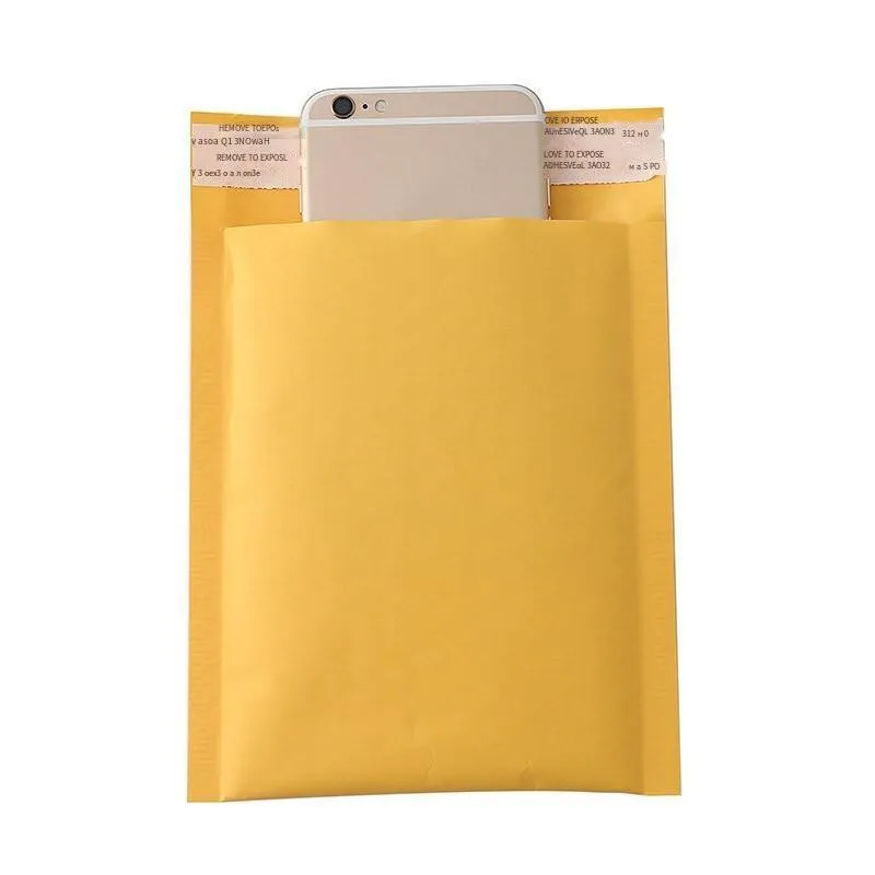 120 Only Kraft Paper Self Sealing Bag, Composite Bubble Envelope, Foam Shockproof Yellow Express Bag 32x39 4cm