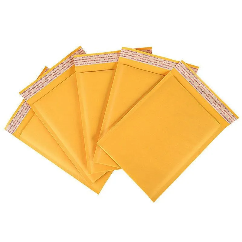 120 Only Kraft Paper Self Sealing Bag, Composite Bubble Envelope, Foam Shockproof Yellow Express Bag 32x39 4cm