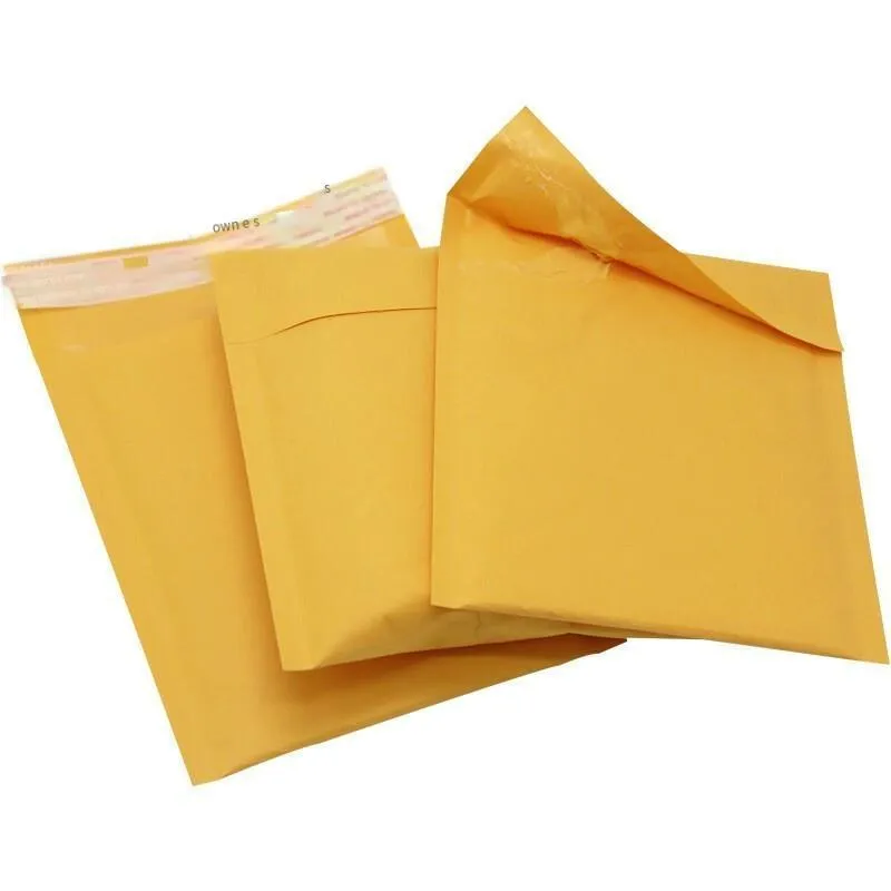 120 Only Kraft Paper Self Sealing Bag, Composite Bubble Envelope, Foam Shockproof Yellow Express Bag 32x39 4cm