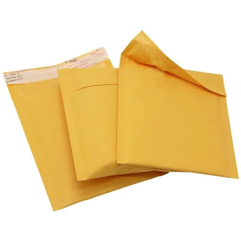 120 Only Kraft Paper Self Sealing Bag, Composite Bubble Envelope, Foam Shockproof Yellow Express Bag 32x39 4cm