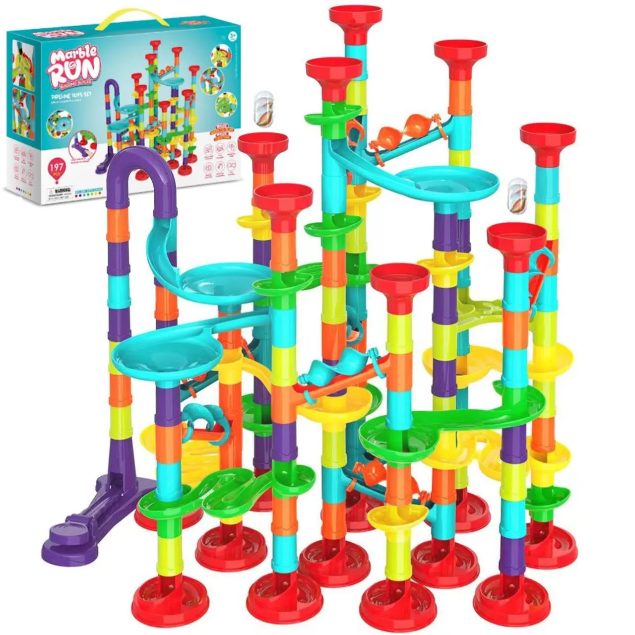 197 Pieces Marble Run Game