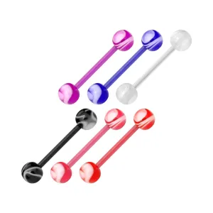 6 Pcs Value Pack Bio Flex WildKlass Barbells with Marble Swirl Acrylic Balls