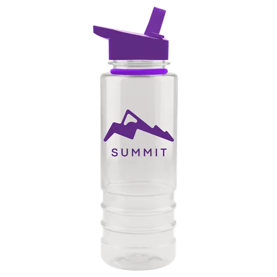 Admiral 24 oz. Tritan™ Transparent Bottle With Flip Straw Lid And Accent Collar