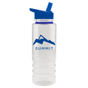 Admiral 24 oz. Tritan™ Transparent Bottle With Flip Straw Lid And Accent Collar