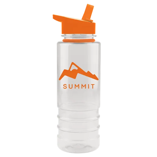 Admiral 24 oz. Tritan™ Transparent Bottle With Flip Straw Lid And Accent Collar