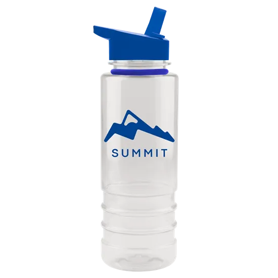 Admiral 24 oz. Tritan™ Transparent Bottle With Flip Straw Lid And Accent Collar