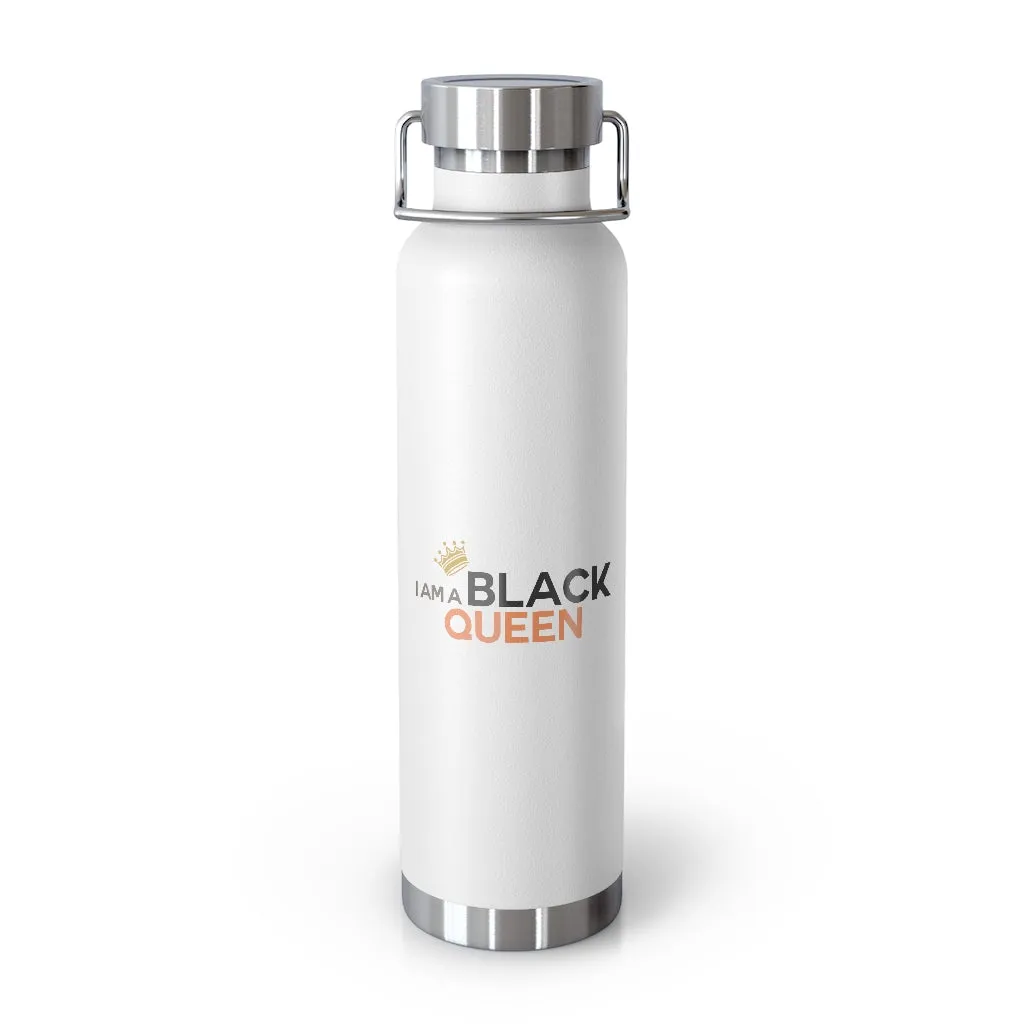 Affirmation Feminist pro choice Copper Vacuum insulated bottle 22oz -  I am black queen centered