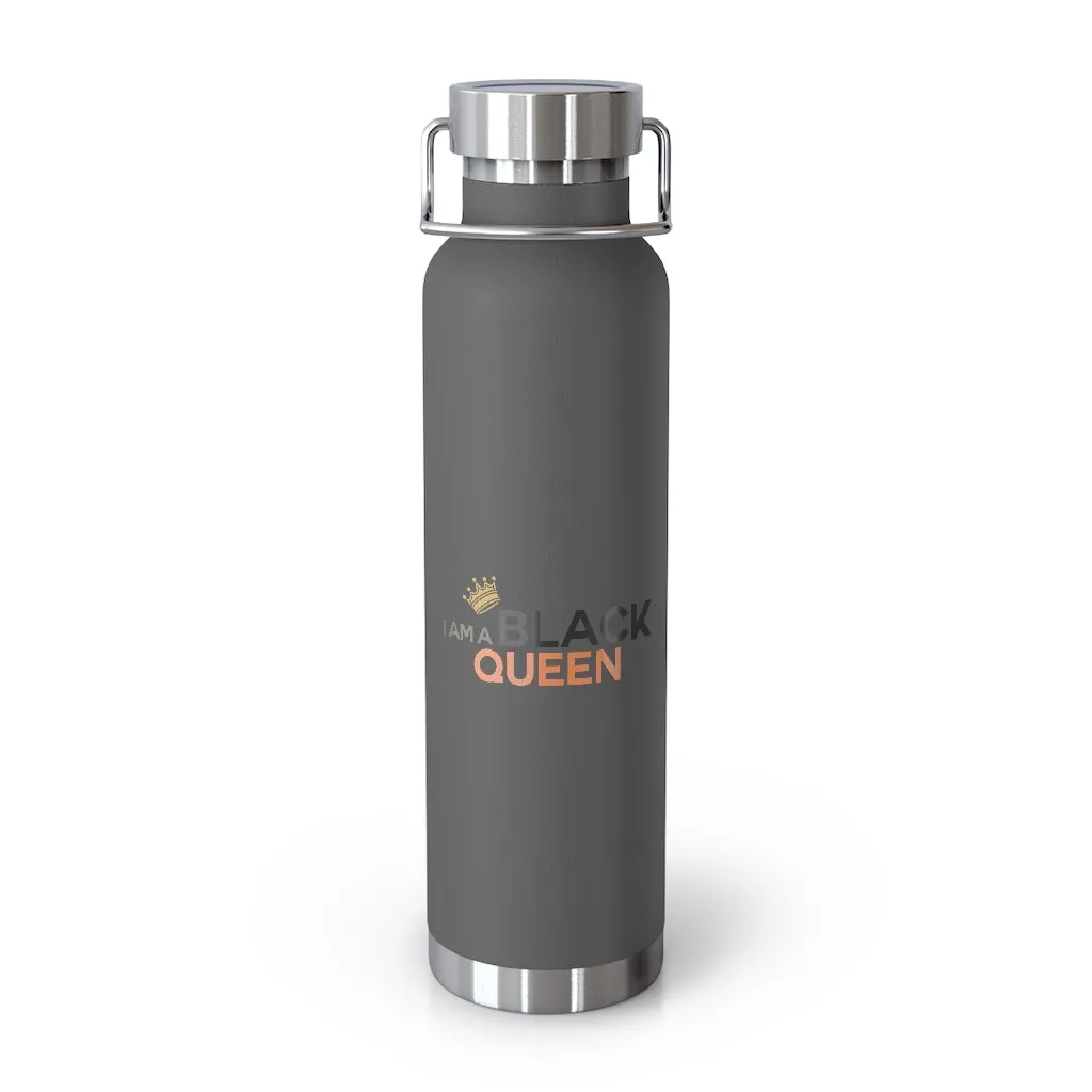 Affirmation Feminist pro choice Copper Vacuum insulated bottle 22oz -  I am black queen centered