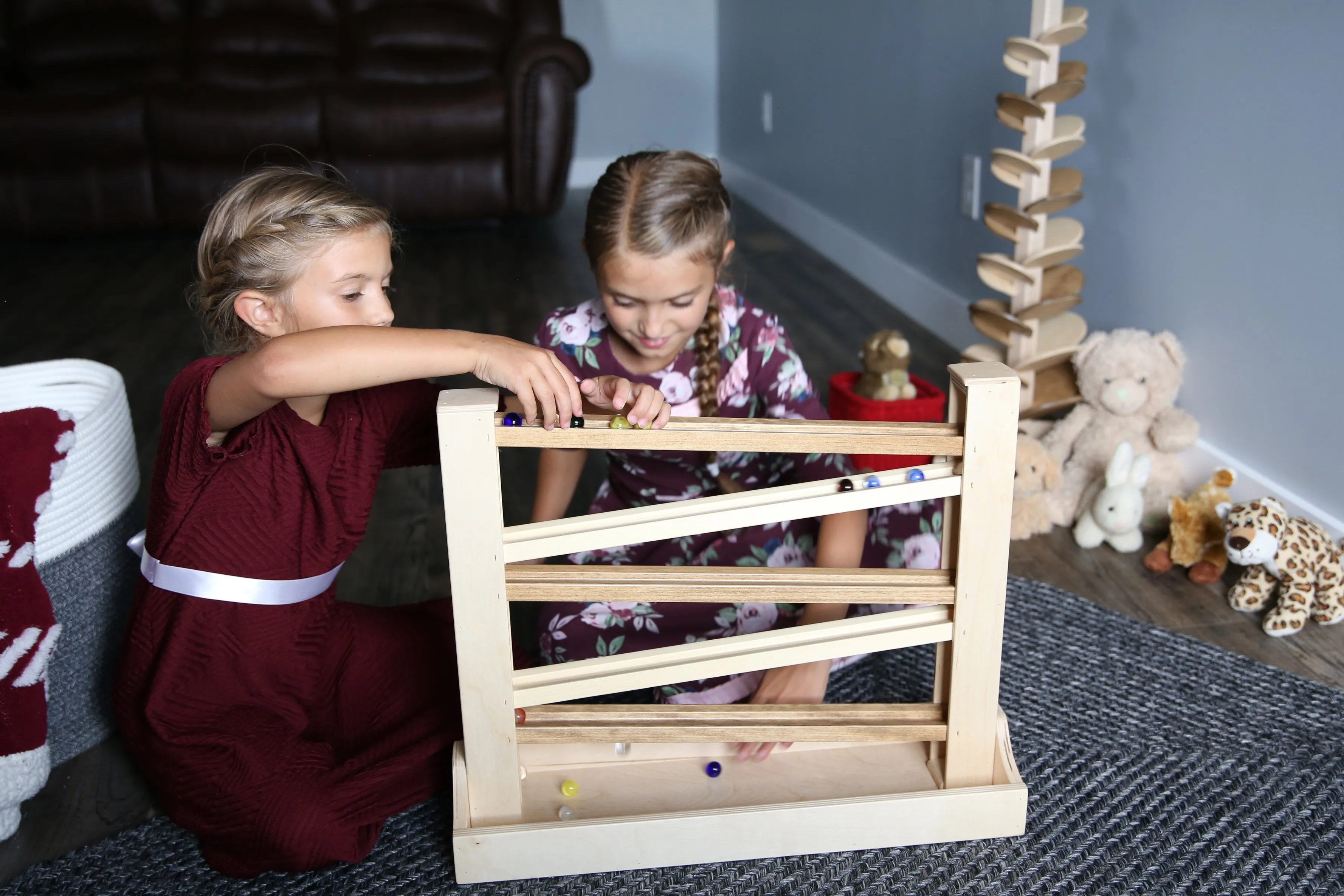 Amish-Made Heirloom Marble Roller Wooden Toy - Child-Safe Finish