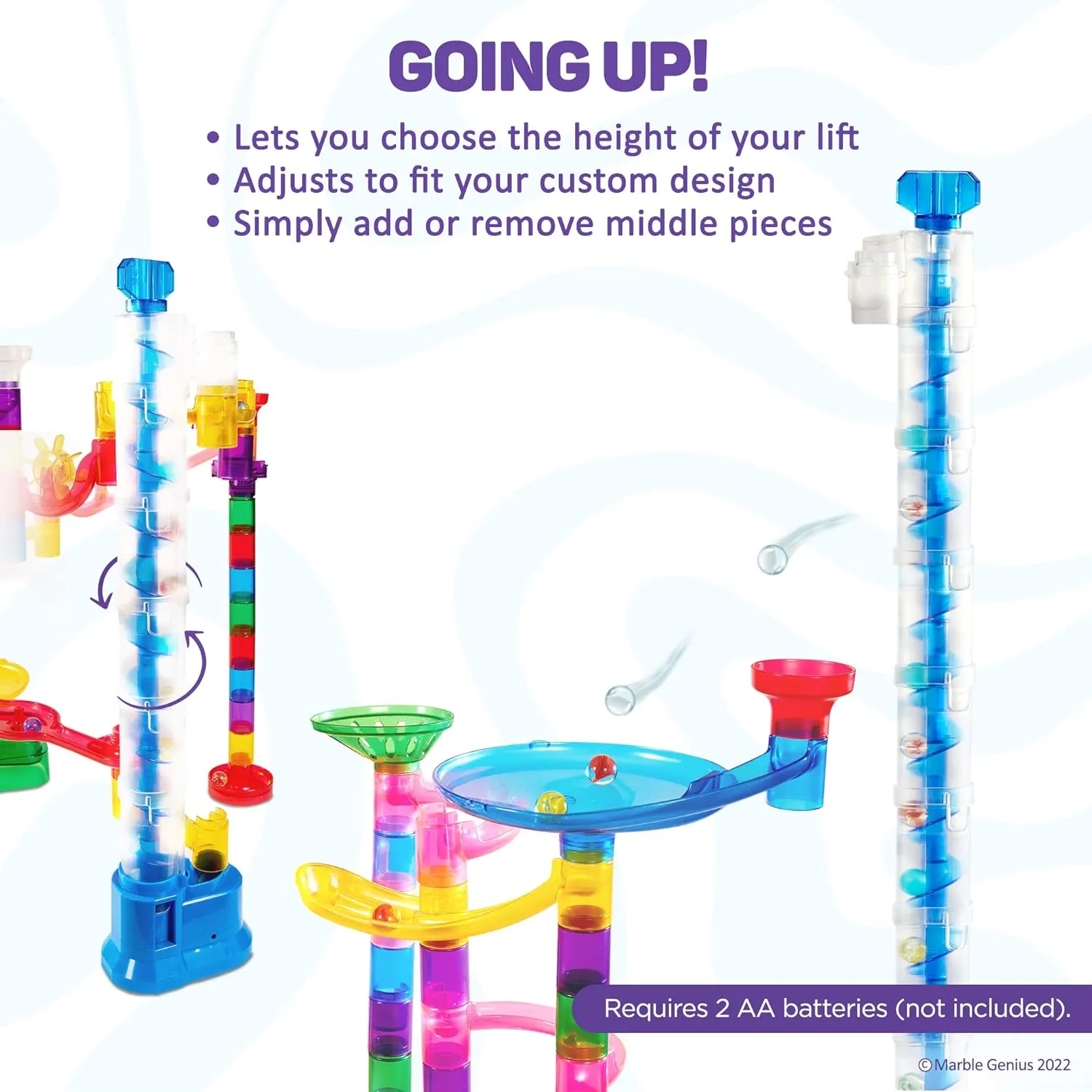 Auger Lift Expandable Marble Run Accessory Set - Blue