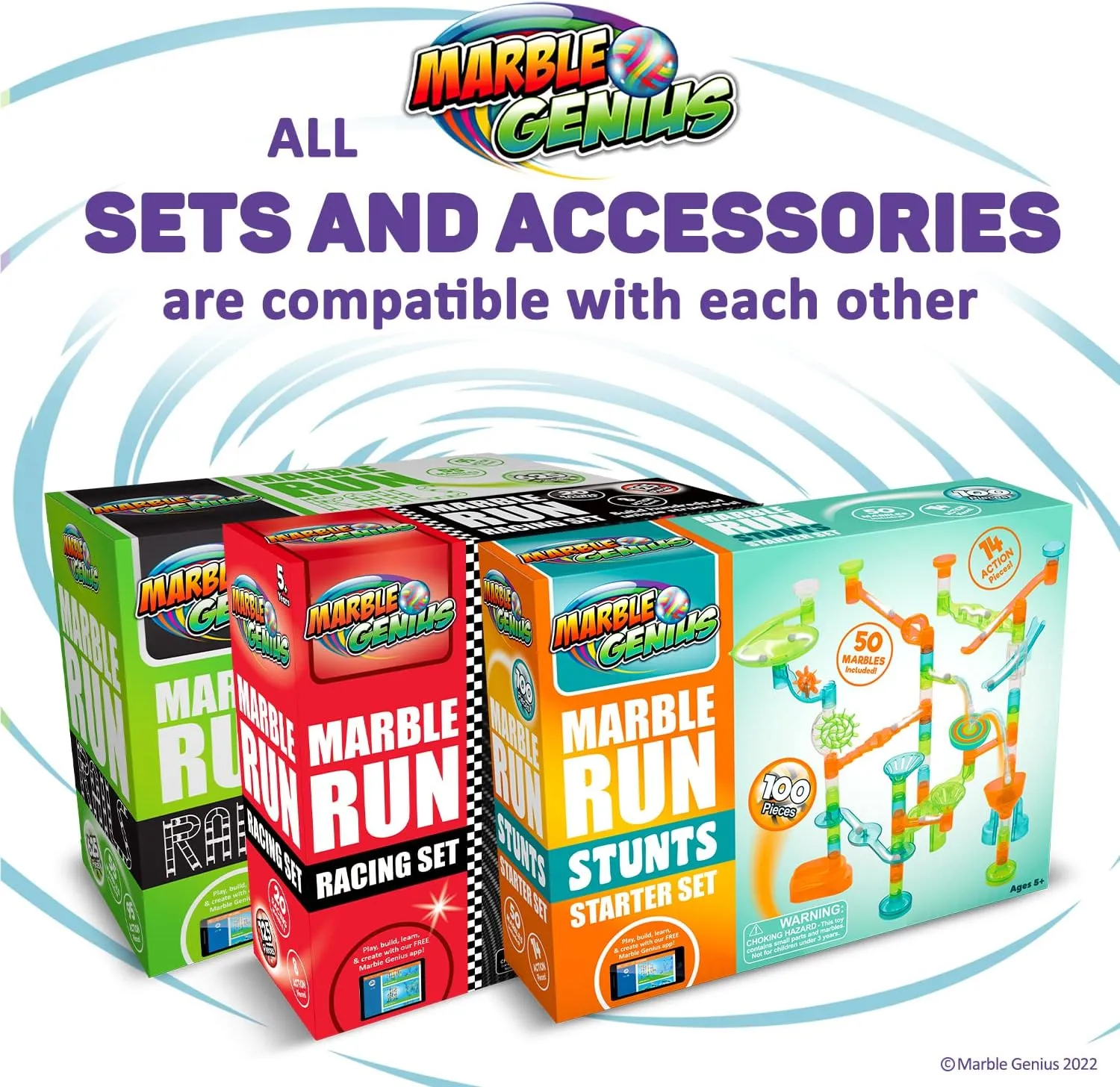 Auger Lift: Expandable Marble Run Accessory Set - Neon