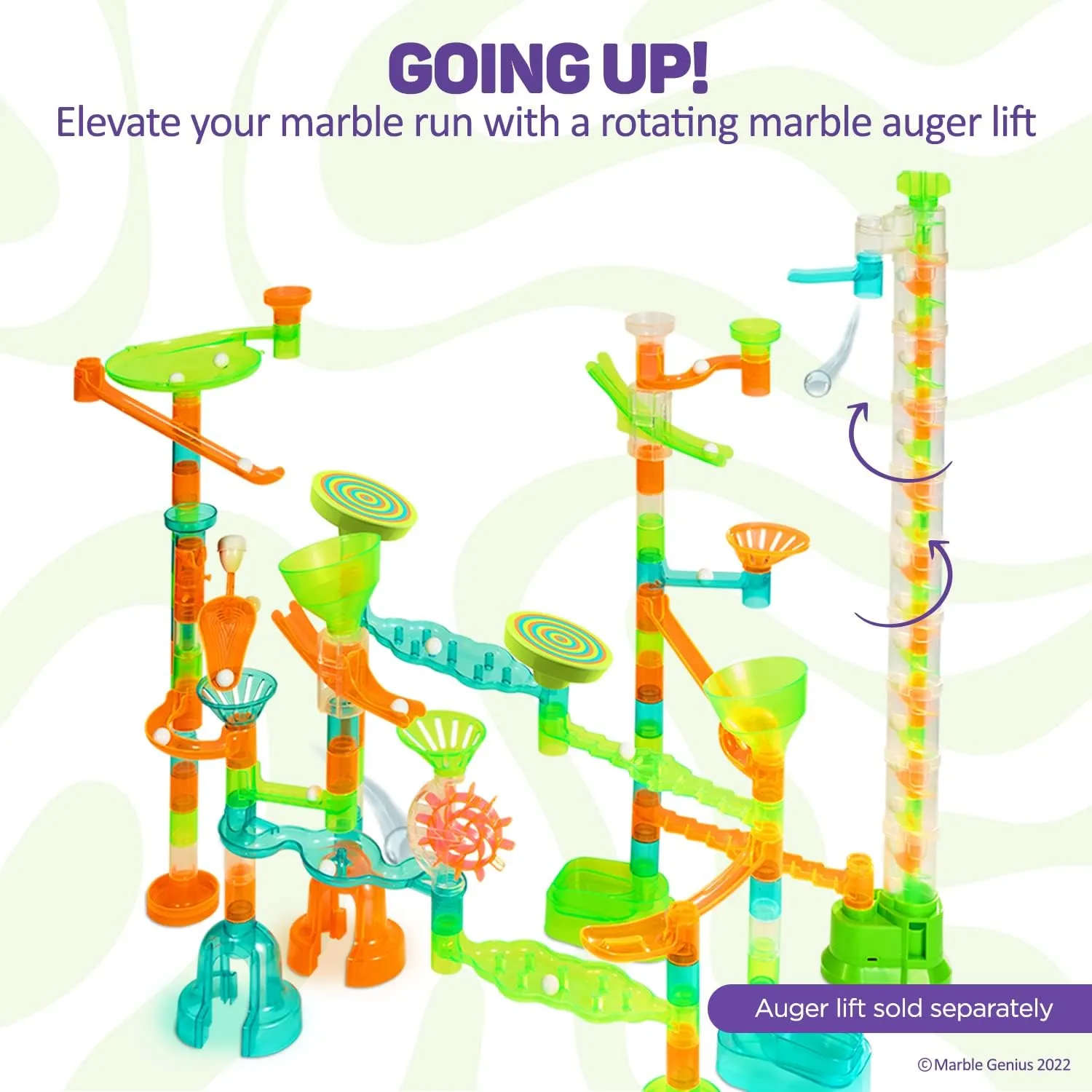 Auger Lift: Expandable Marble Run Accessory Set - Neon