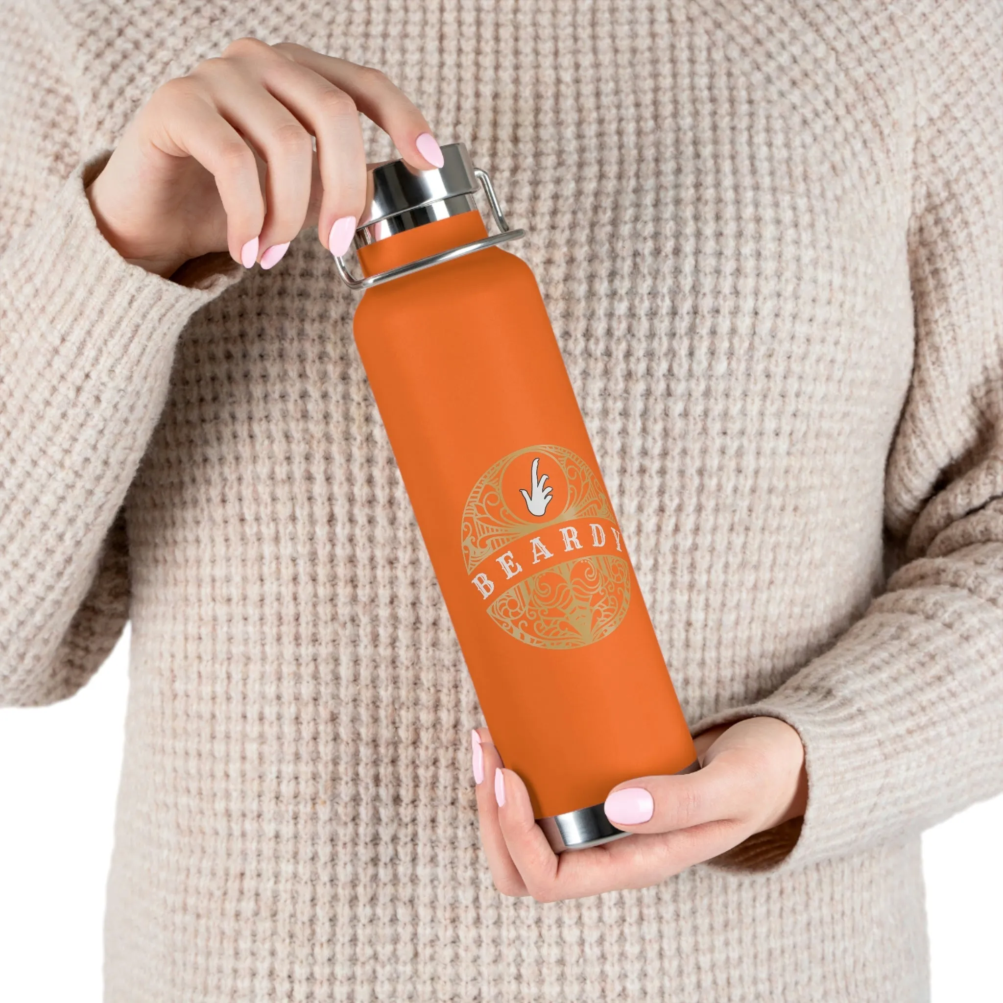 Beardy Tattoo (Bearded Dragon) | Copper Vacuum Insulated Bottle, 22oz