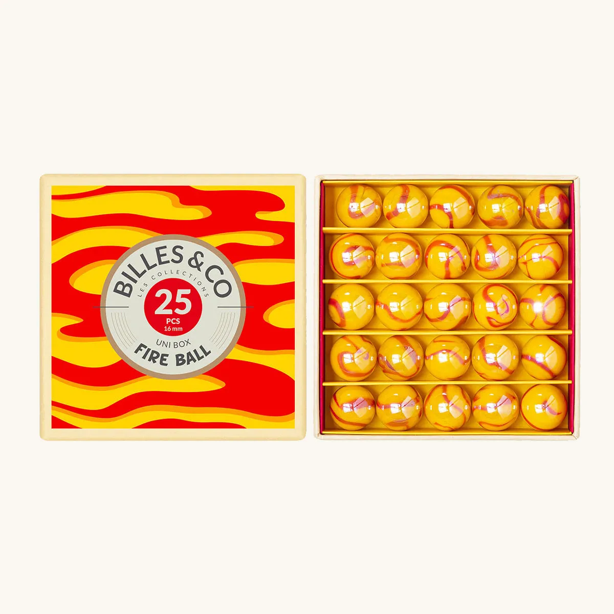 Billes & Co Fireball Marbles Uni Box - 25 Pack