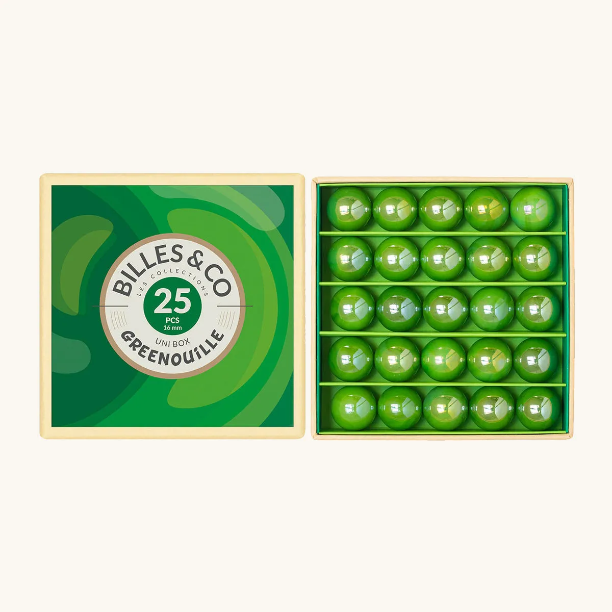 Billes & Co Greenouille Marbles Uni Box - 25 Pack