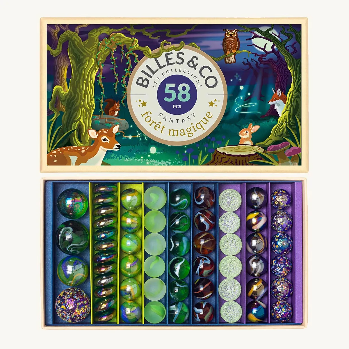 Billes & Co Magic Forest Marbles Box - 58 Pack