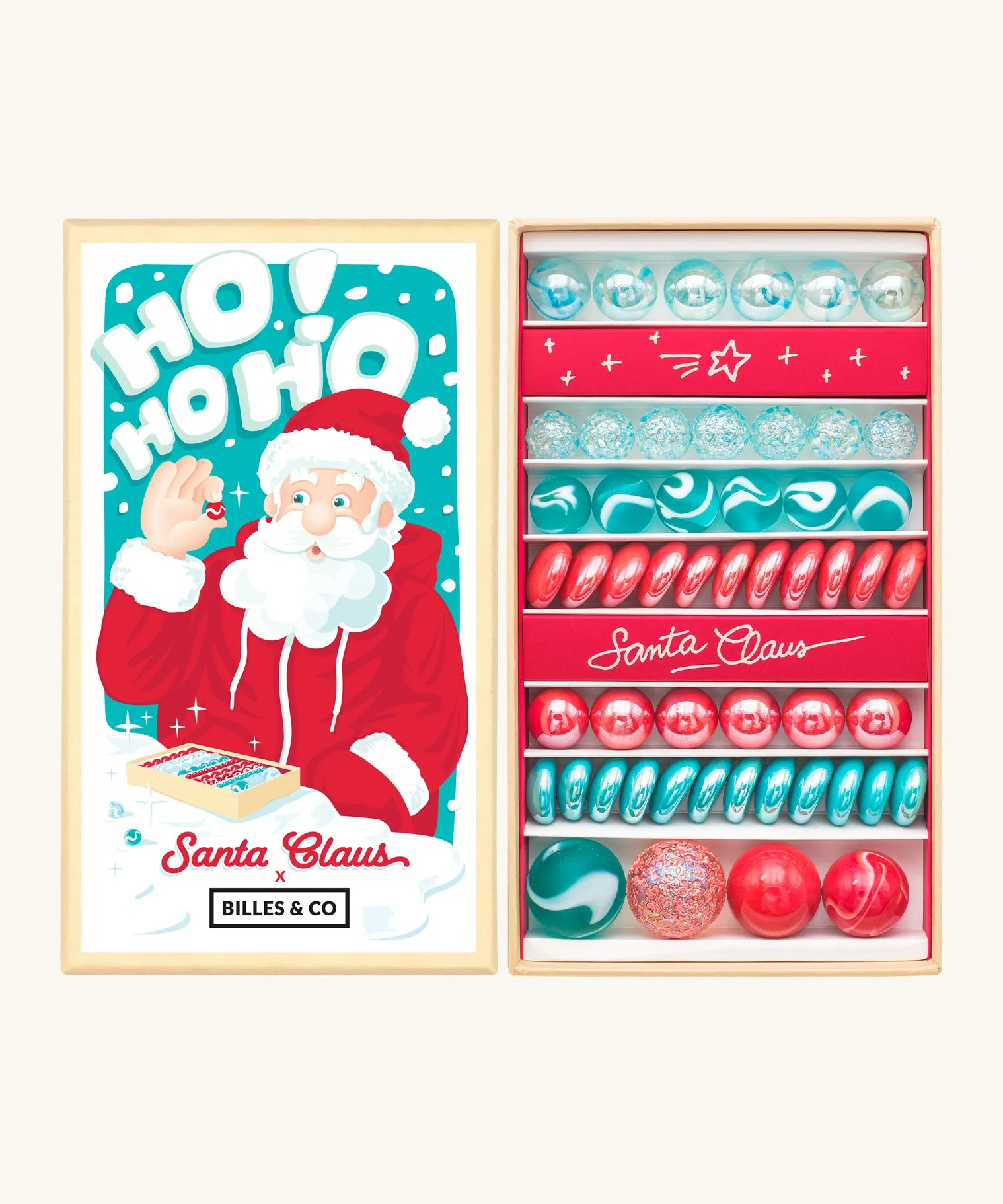 Billes & Co Santa Marbles Box - 53 Pack