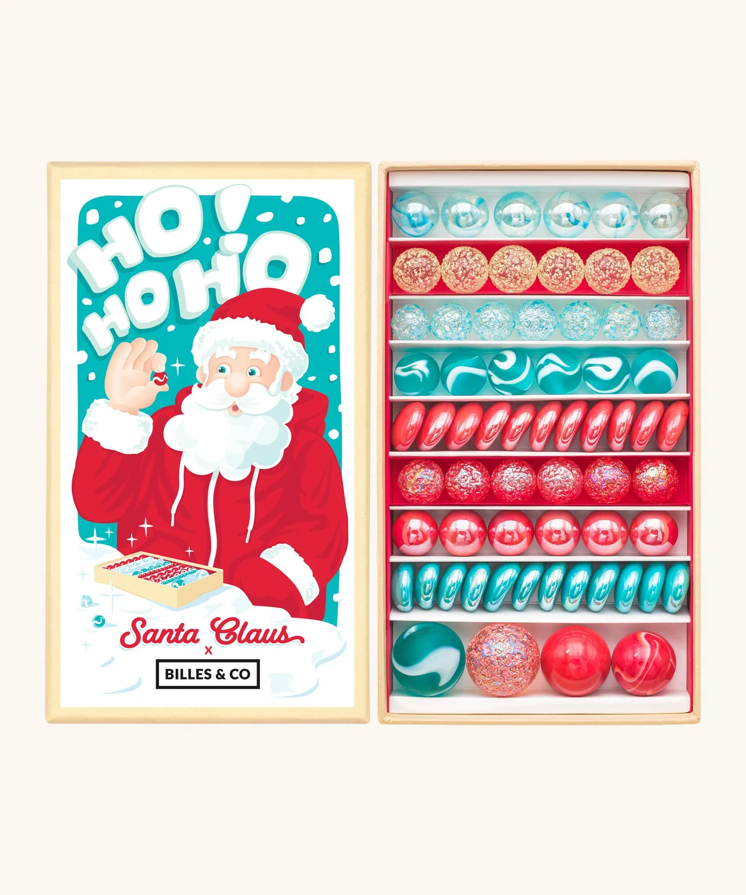 Billes & Co Santa Marbles Box - 53 Pack