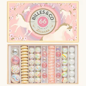 Billes & Co Unicorn Marbles Box - 66 Pack