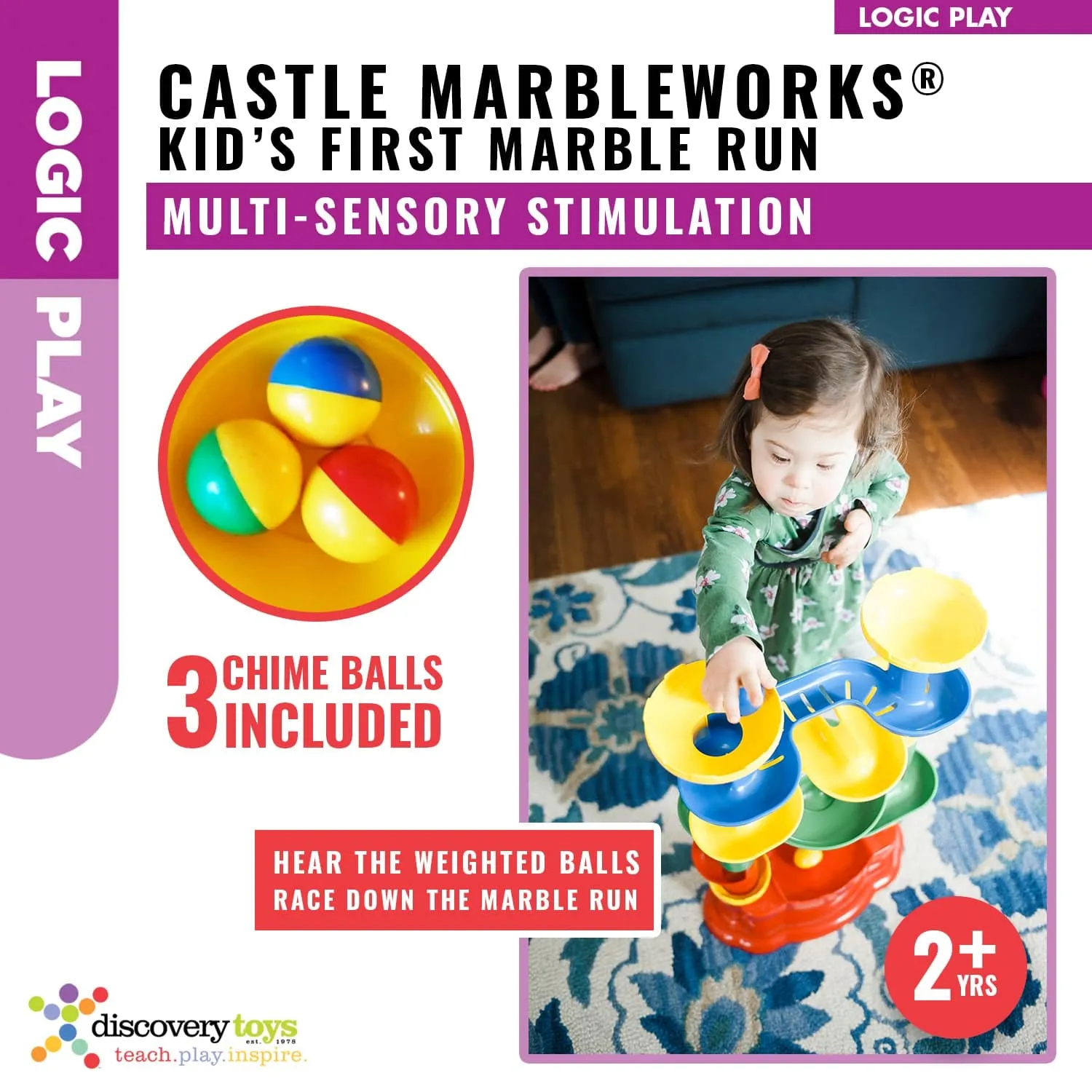 CASTLE MARBLEWORKS Chime Ball Drop Tower Toy