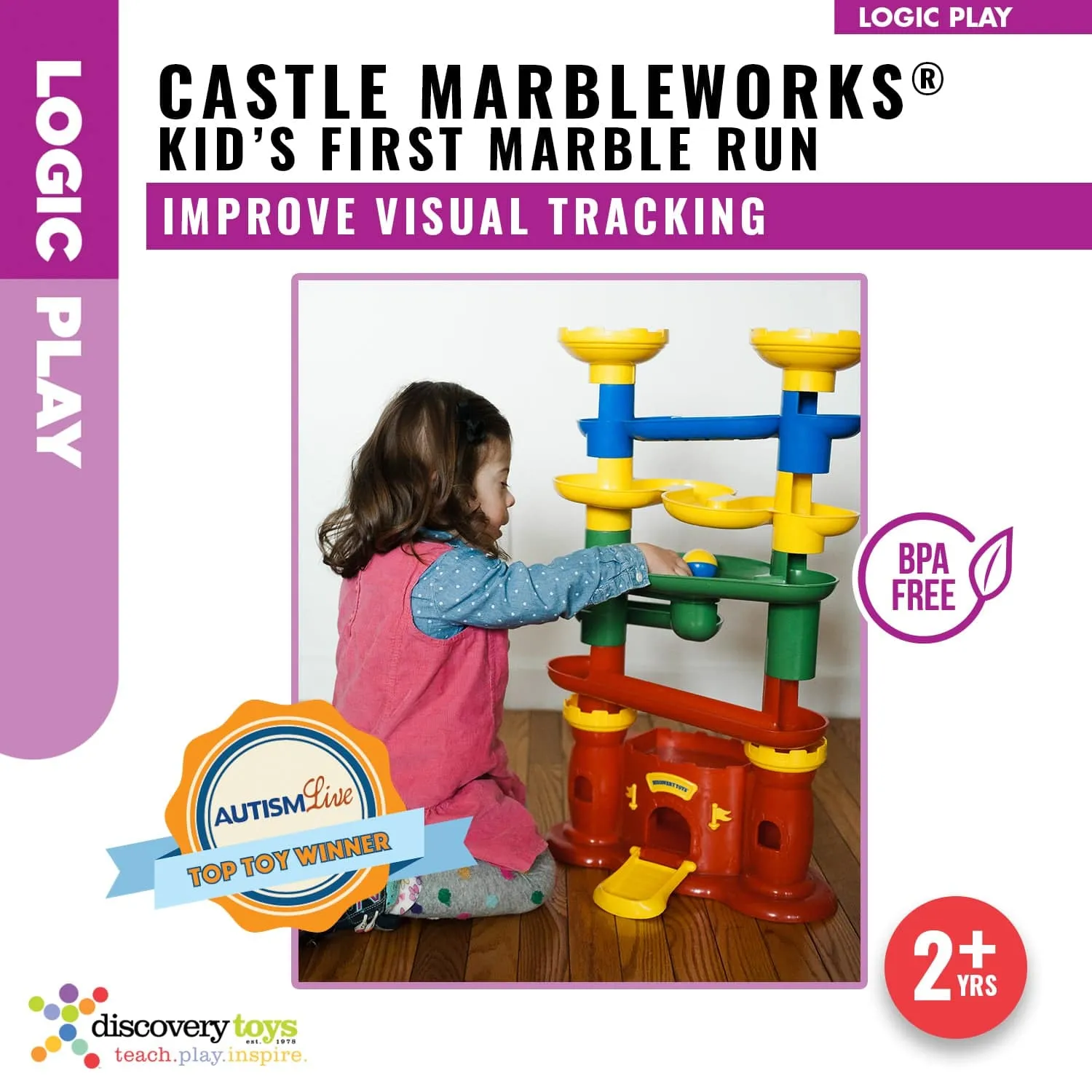 CASTLE MARBLEWORKS Chime Ball Drop Tower Toy