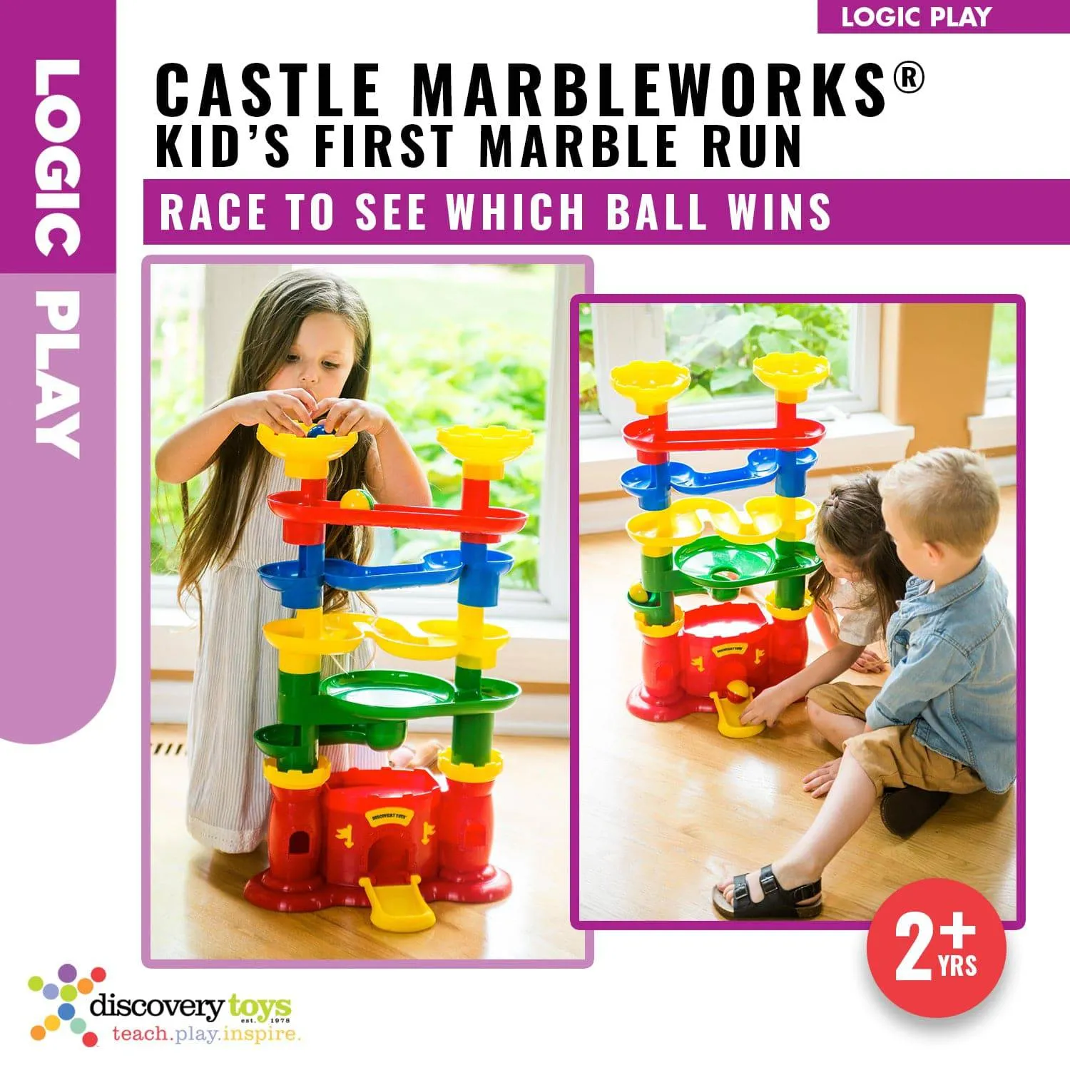 CASTLE MARBLEWORKS Chime Ball Drop Tower Toy