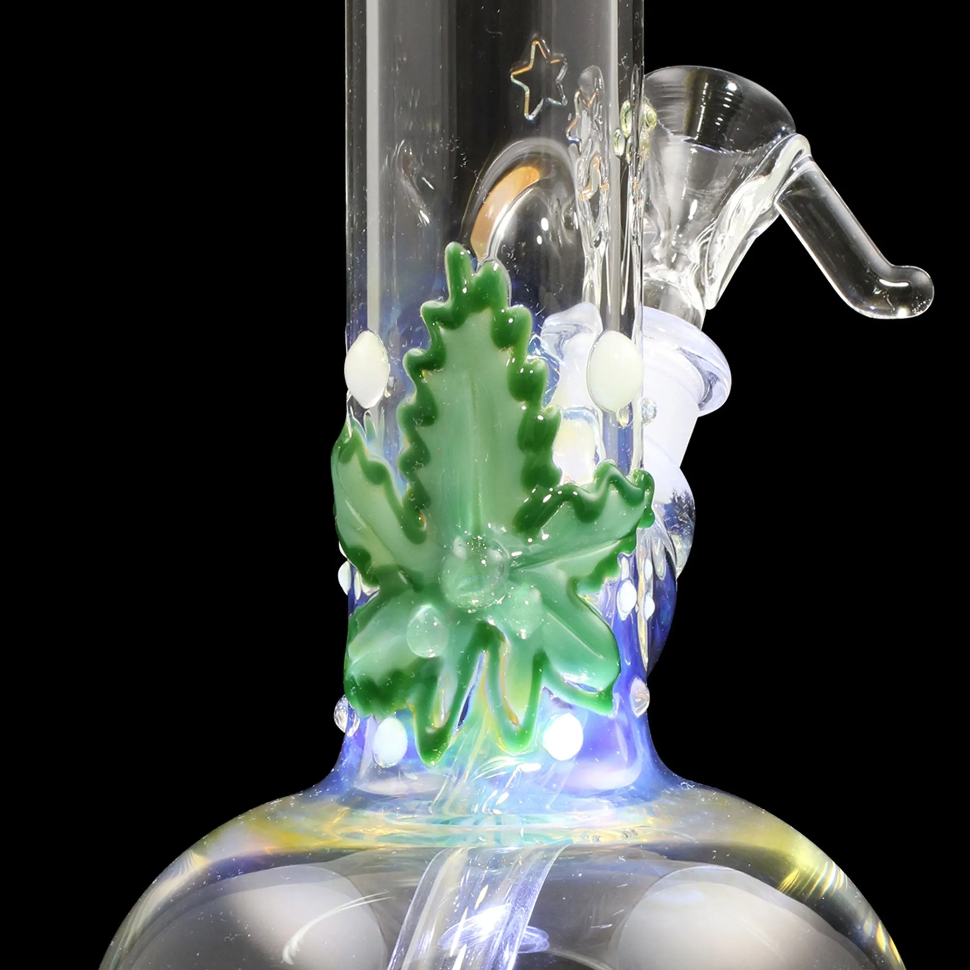 Chameleon Glass Europa Series Fumed Bong - Cannabis Leaf