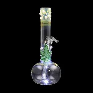 Chameleon Glass Europa Series Fumed Bong - Cannabis Leaf