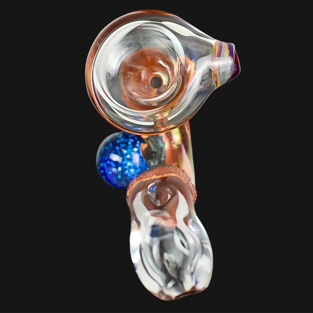 Cherry Glass - Mini Marble 5-Inch Glass Sherlock Pipe