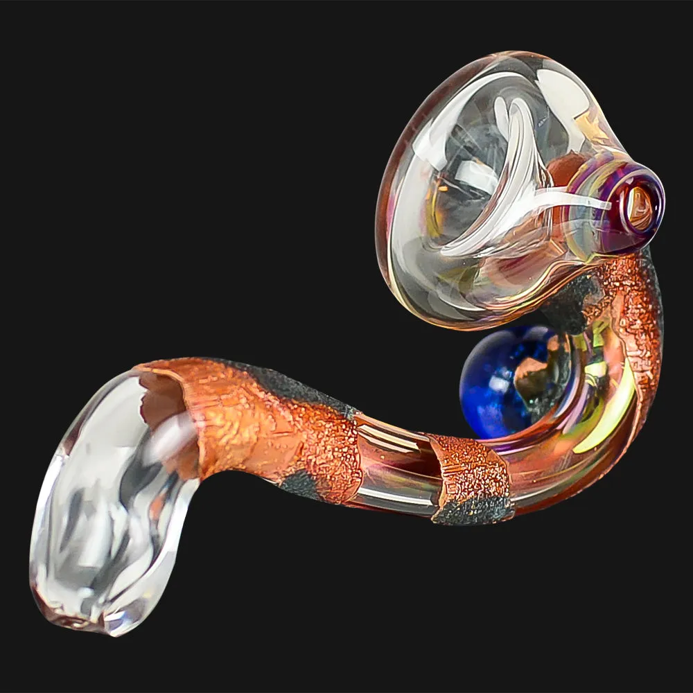 Cherry Glass - Mini Marble 5-Inch Glass Sherlock Pipe