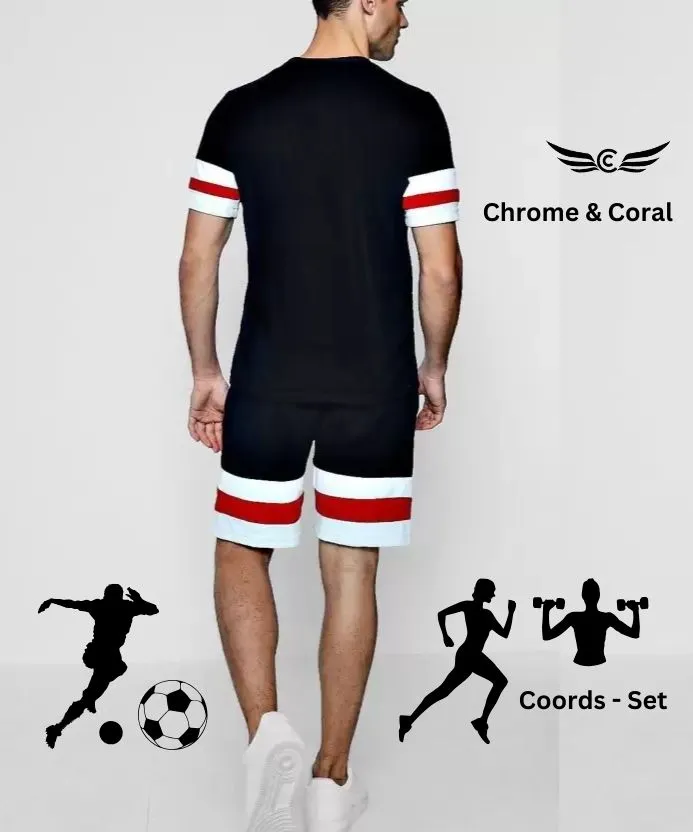 Chrome & Coral Tshirt Regular Shorts Co-ords Set