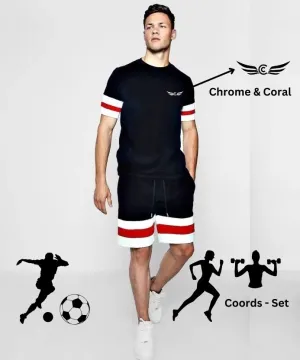 Chrome & Coral Tshirt Regular Shorts Co-ords Set