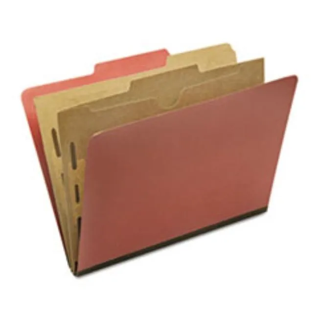 CLASSIFICATION POCKET FOLDER, 6-SECTION, LETTER, EARTH RED, 10CT-BOX