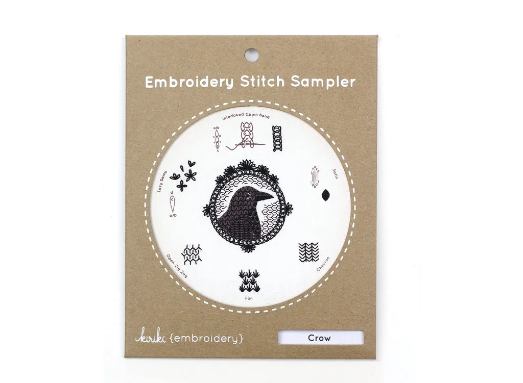 Crow - Embroidery Stitch Sampler - Kiriki Press