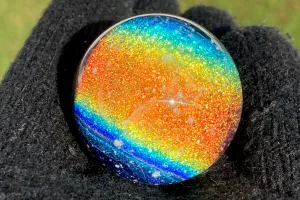 Dichroic Rainbow Marble with Cremains