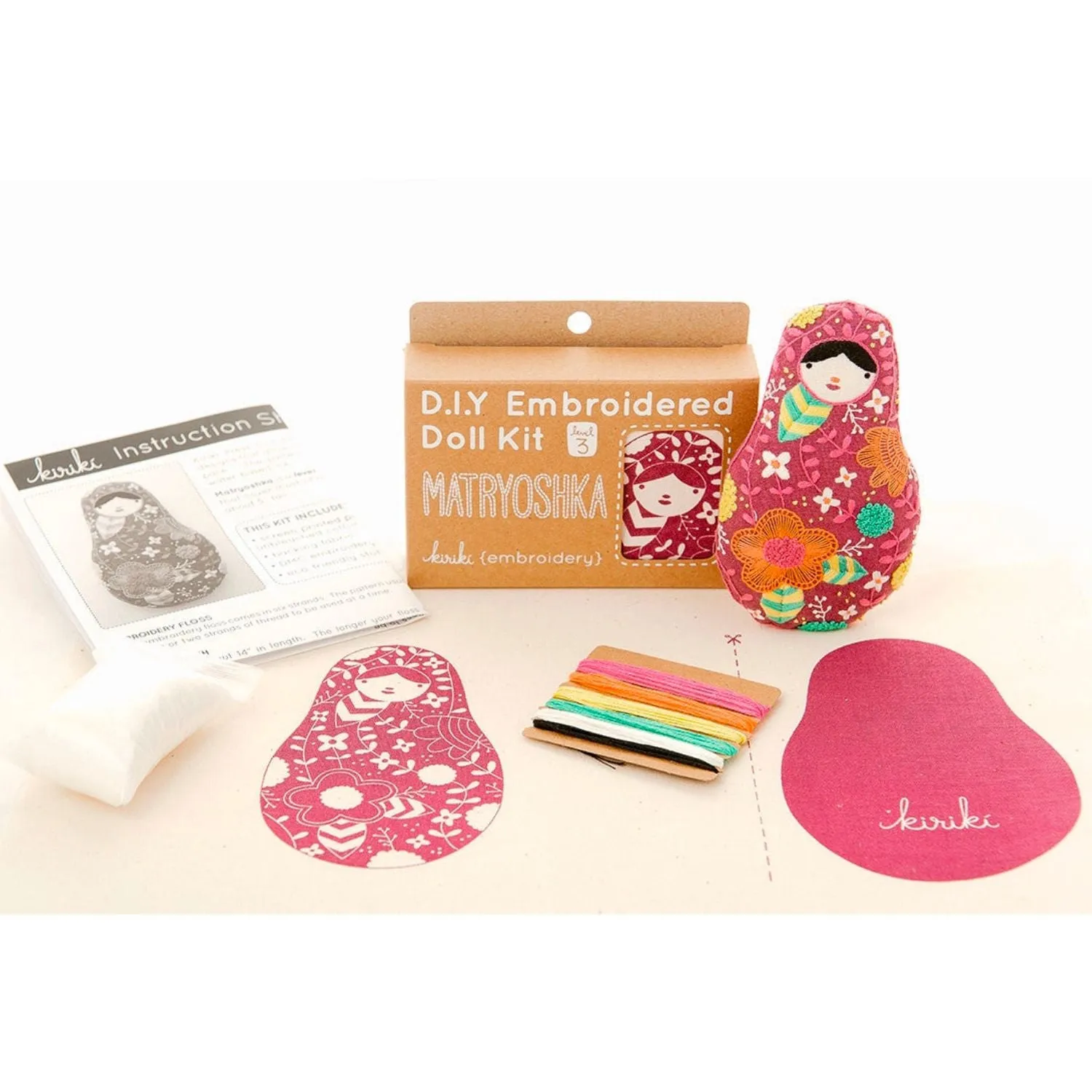 Embroidery Mini Plush Kit, Matryoshka Doll | Level 3