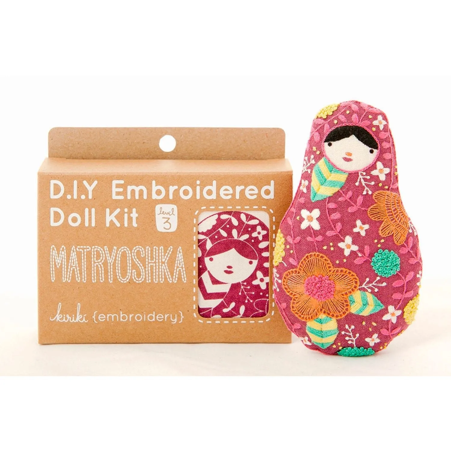 Embroidery Mini Plush Kit, Matryoshka Doll | Level 3