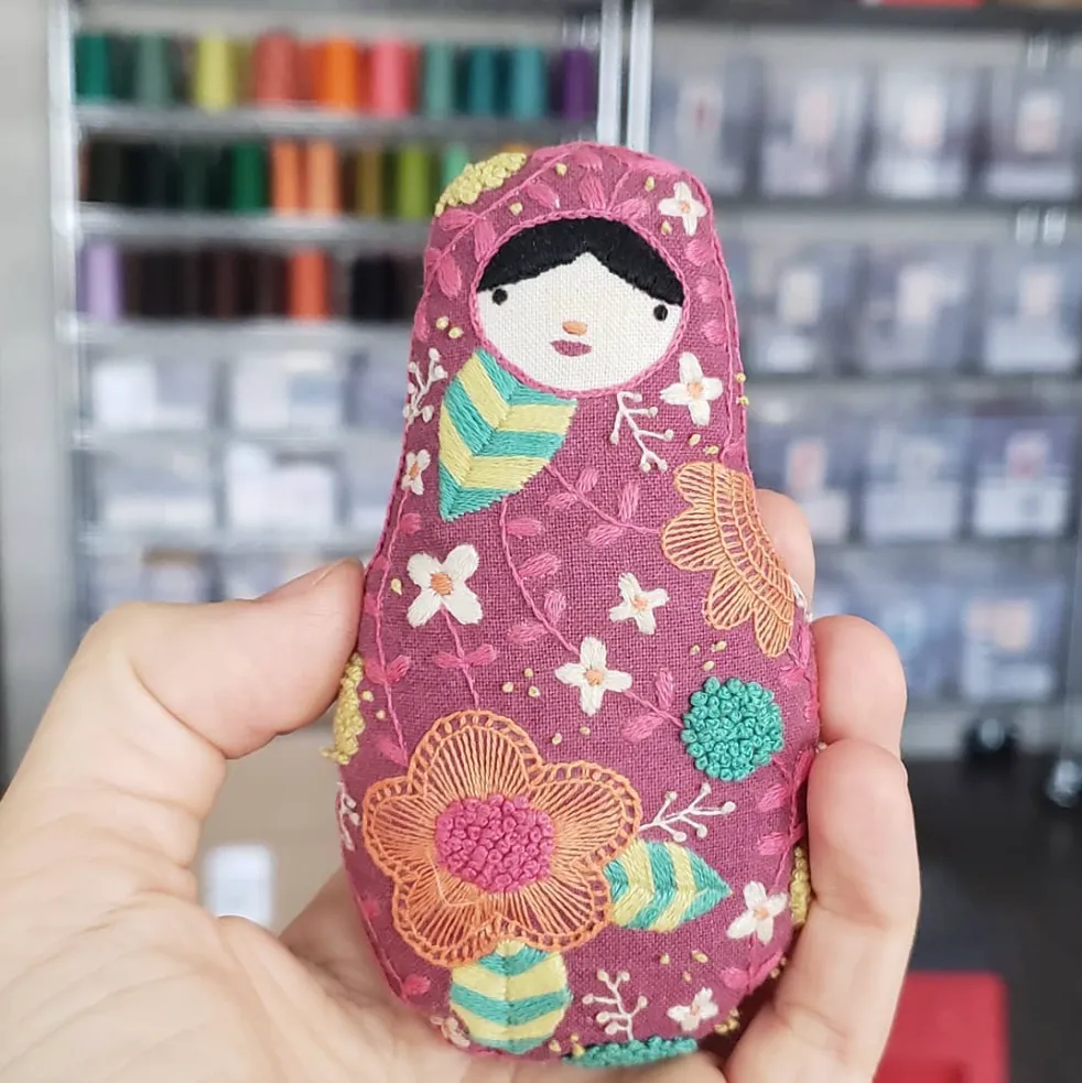 Embroidery Mini Plush Kit, Matryoshka Doll | Level 3