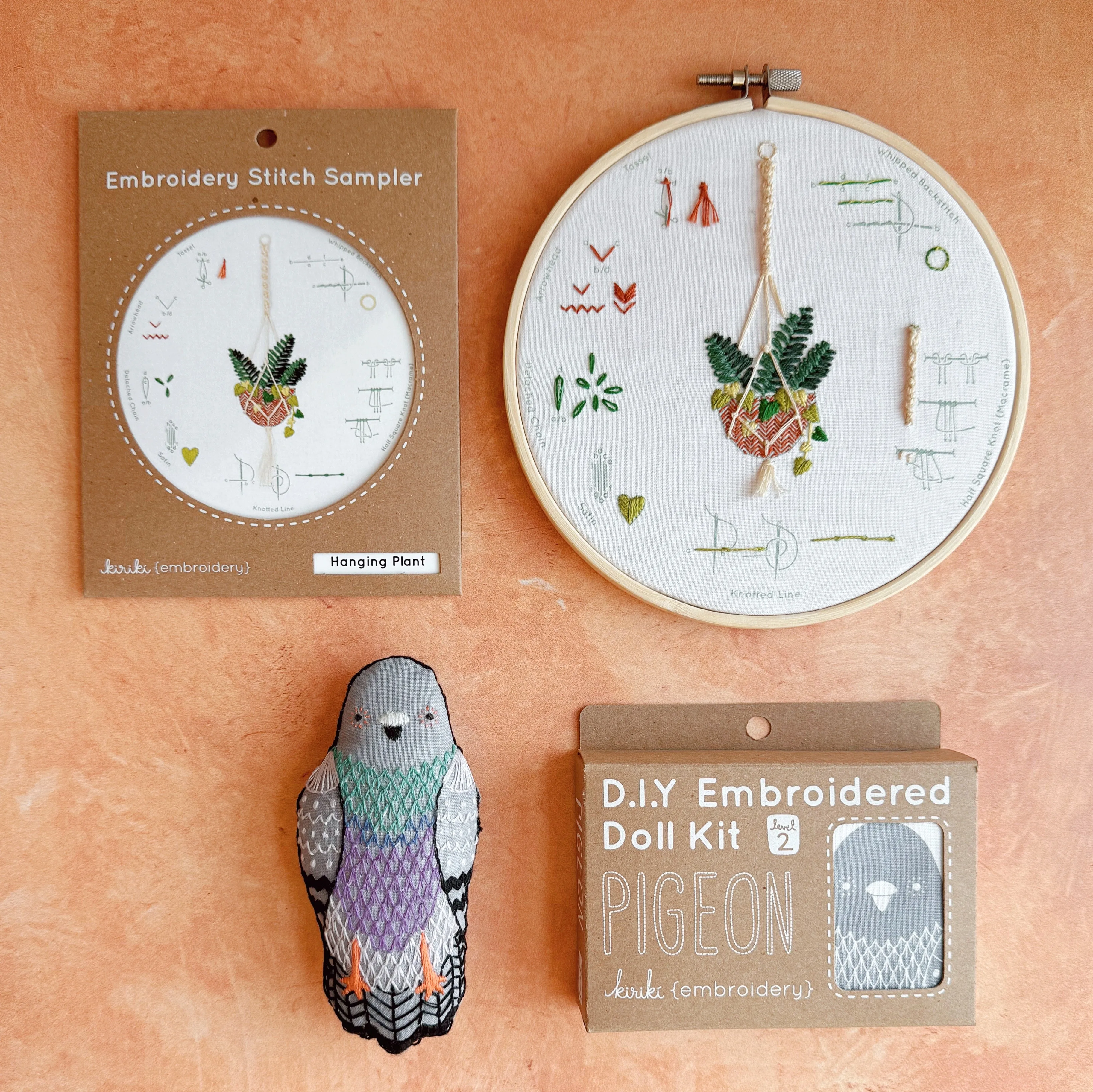 Embroidery Sampler Kit: Hanging Plant | Beginner