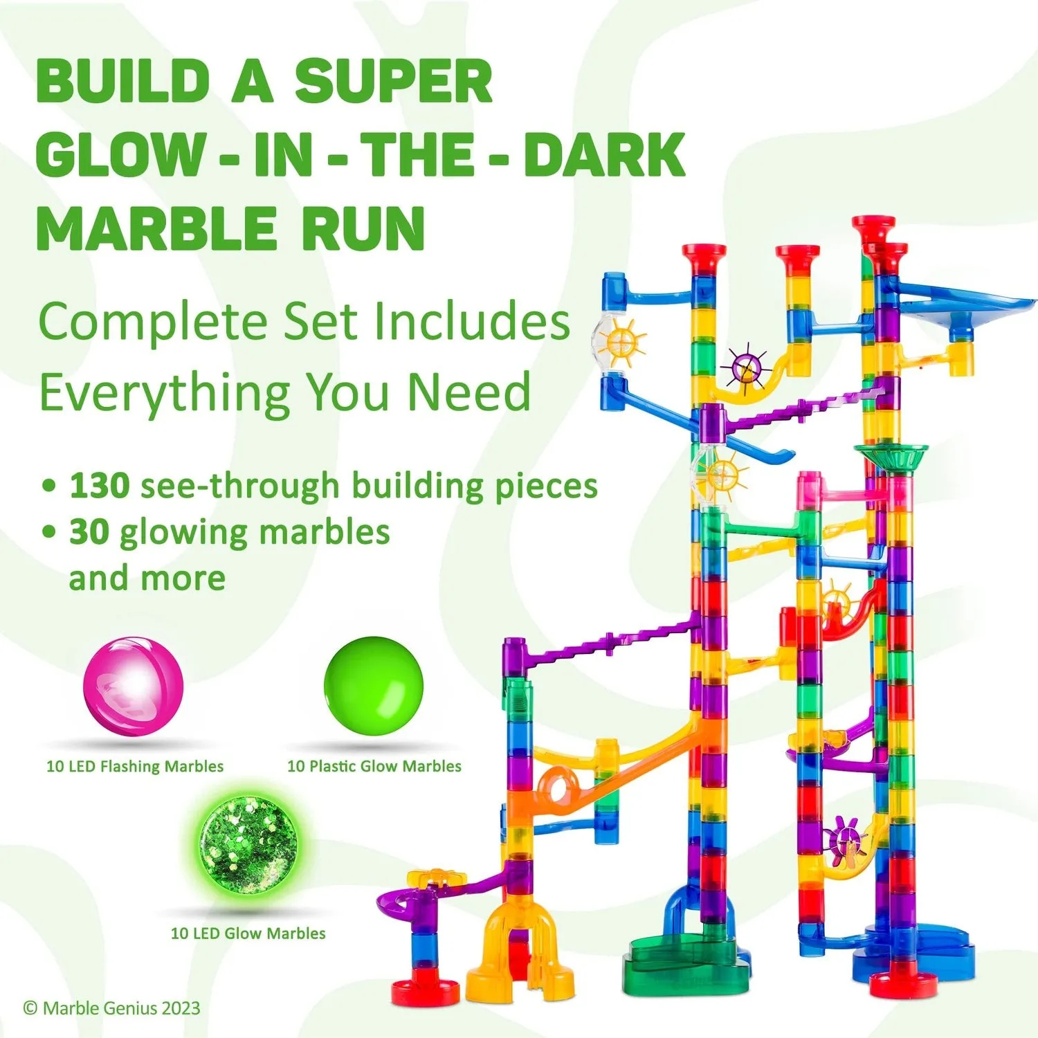 Super Glow Marble Run Set, 200-Piece - Enhanced Optimization