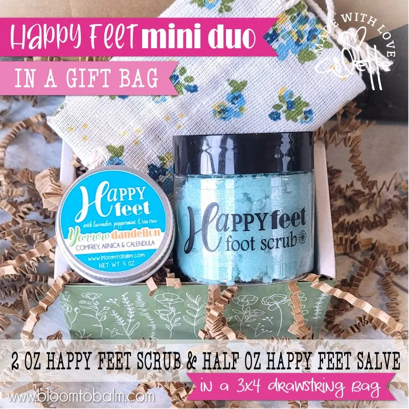 Happy Feet MINI DUO: 2 oz Foot Scrub & HALF oz Salve {in a bag}