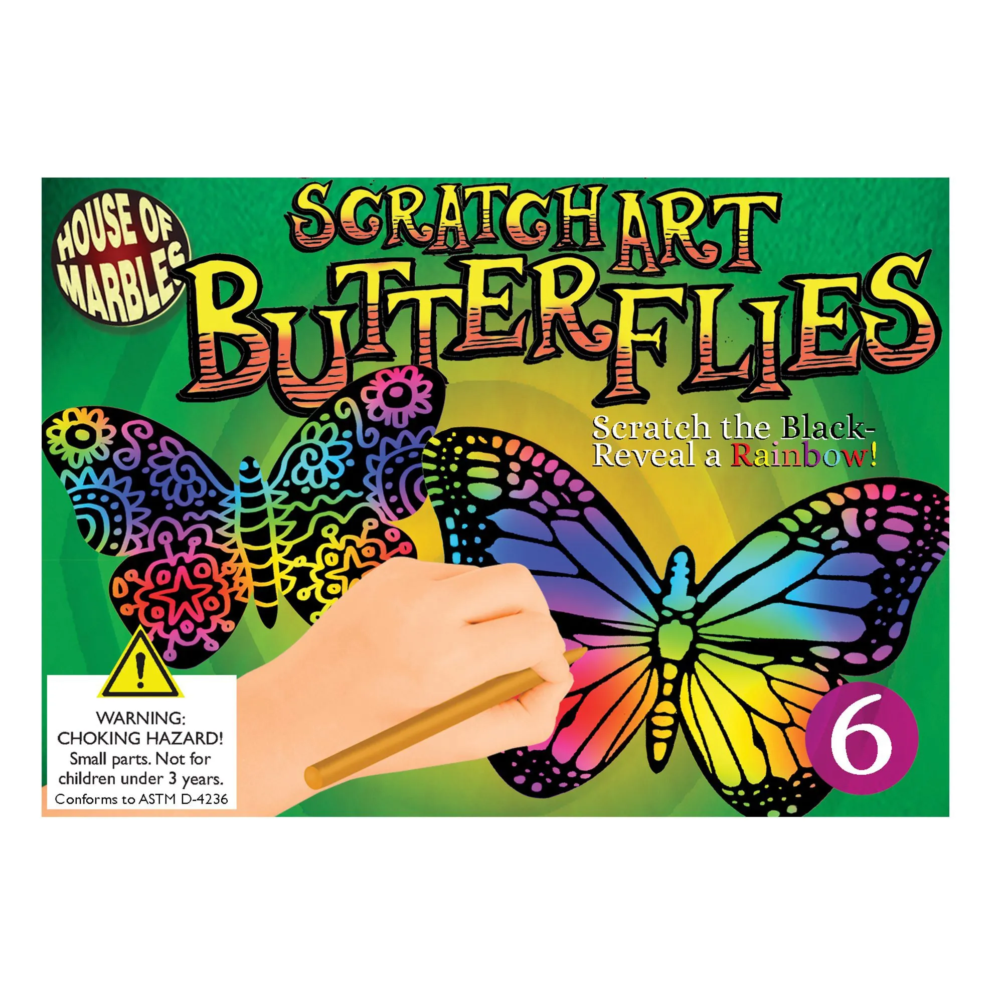 House of Marbles Scratch Art Set-Butterflies