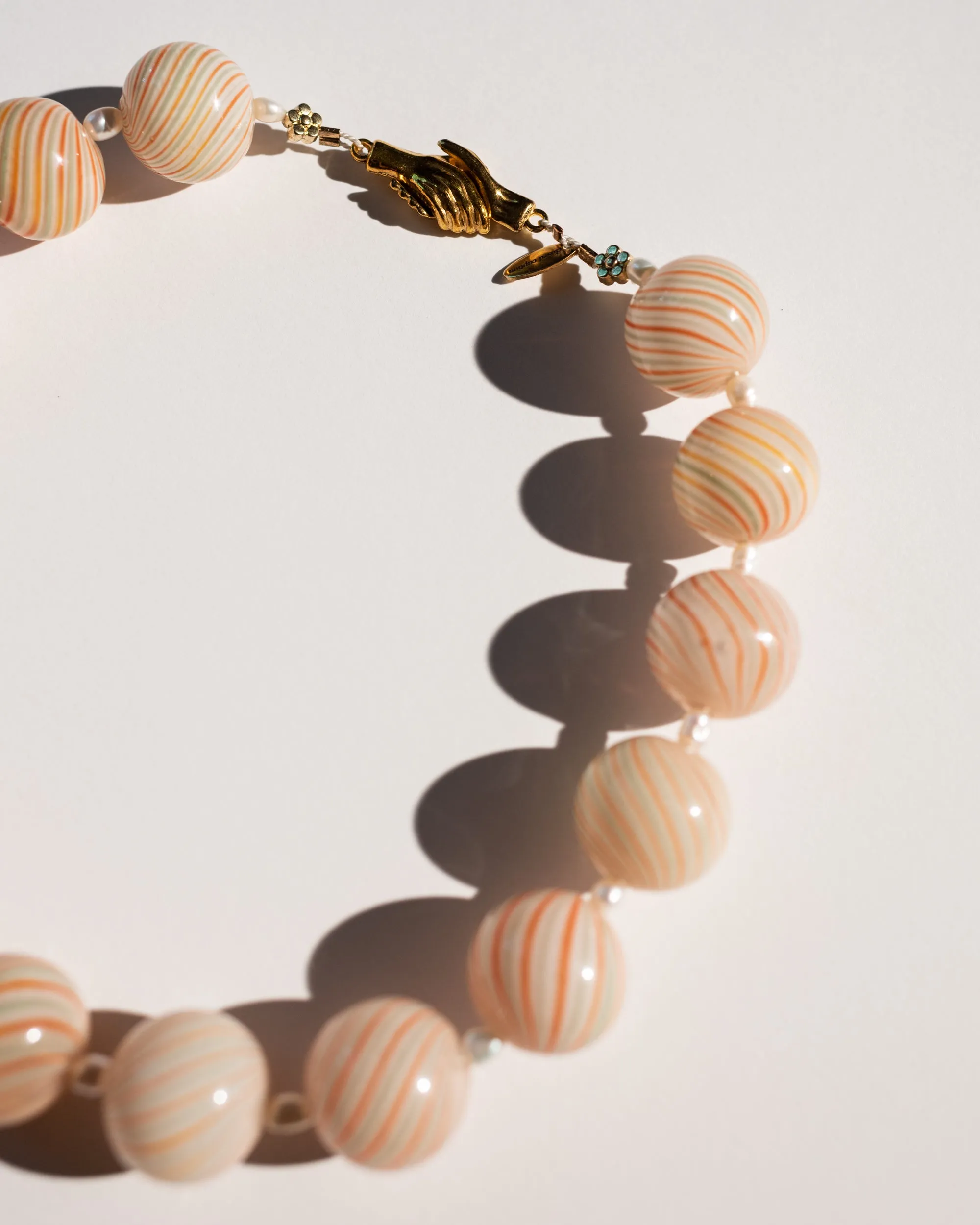 Lost Your Marbles Necklace in Orange Swirl