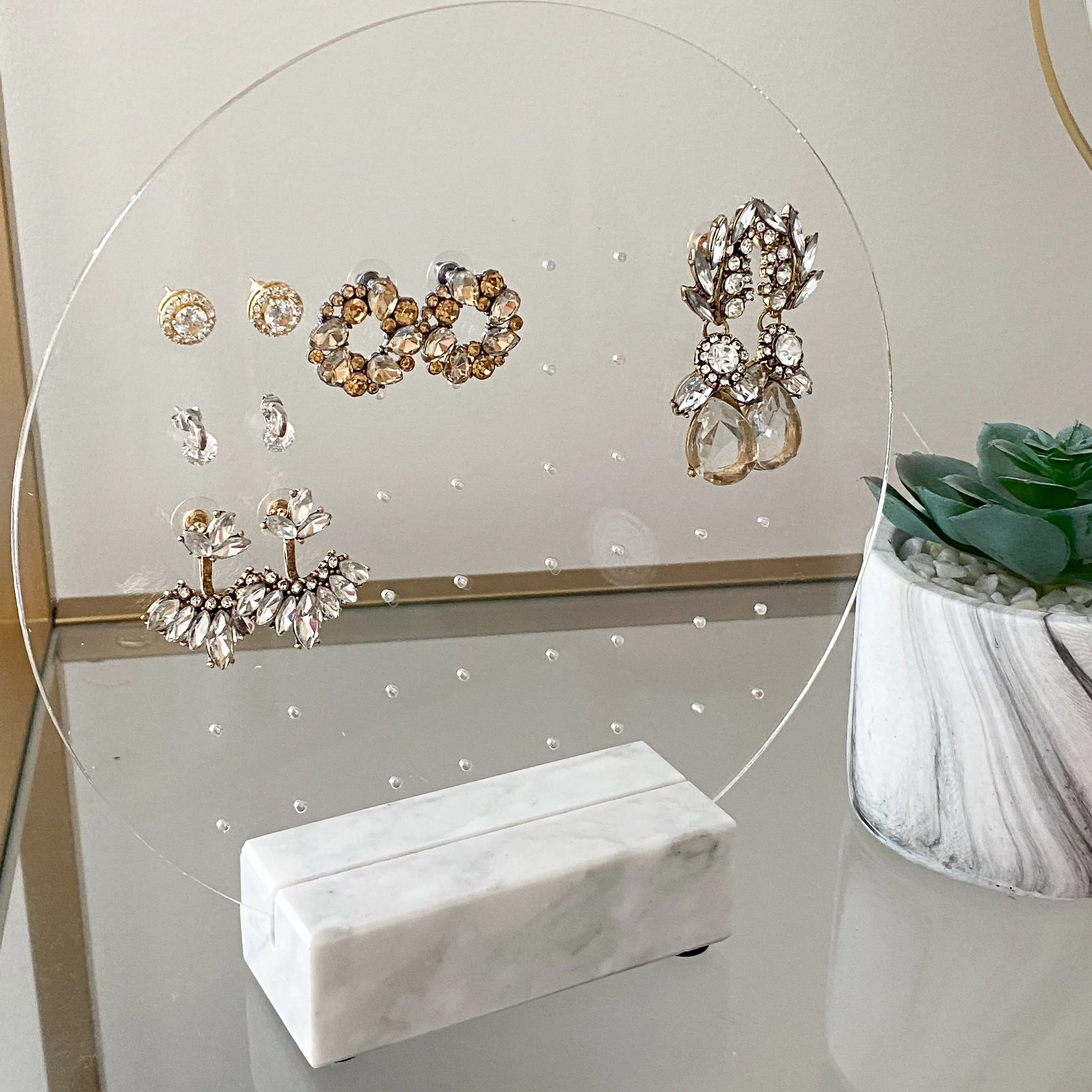 Marble Earring & Jewellery Stand - Personalised Available