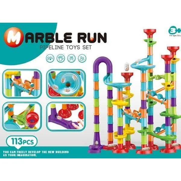 Marble Run Race Building Block Maze Toy Set 113 pcs