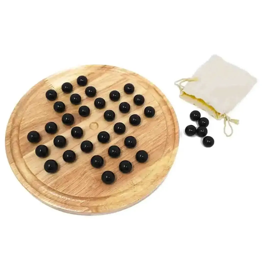 Marble Solitaire Board Game - With Cotton Carry Bag