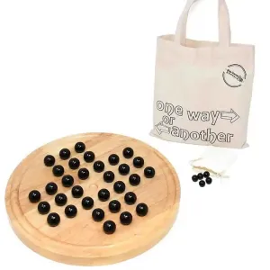 Marble Solitaire Board Game - With Cotton Carry Bag