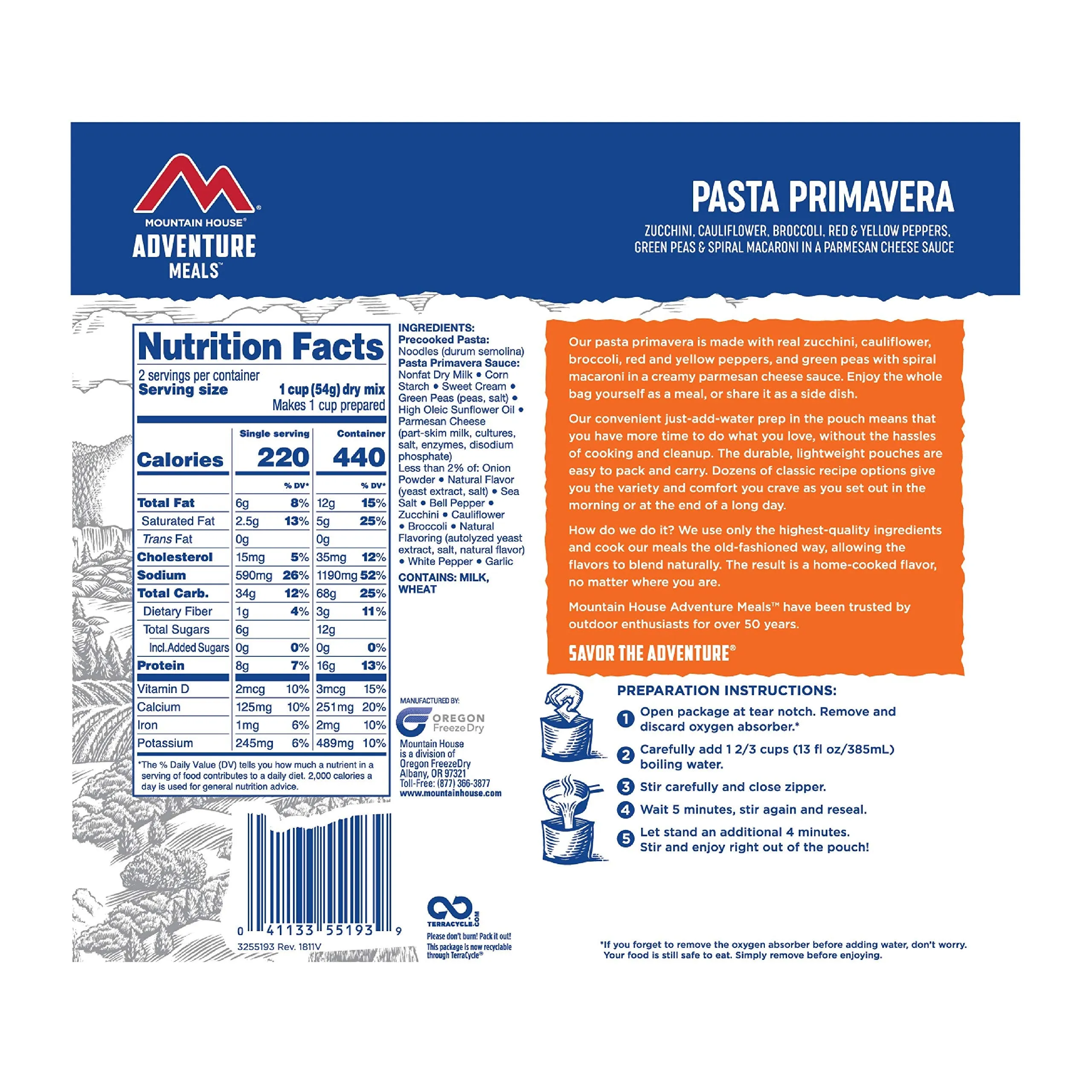 Mountain House - Pasta Primavera Pouch - 6 Pack