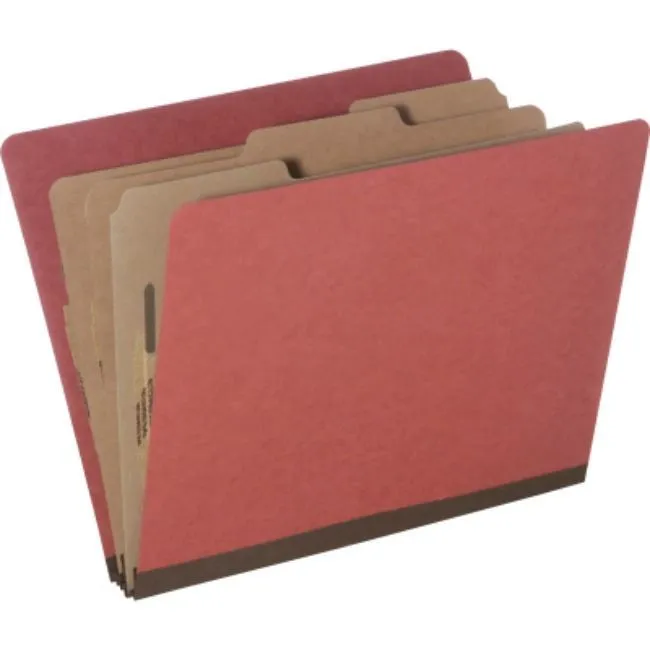 PRESSBOARD CLASSIFICATION FOLDER, LTR, 8 SECT., EARTH RED (10 PER PACK)